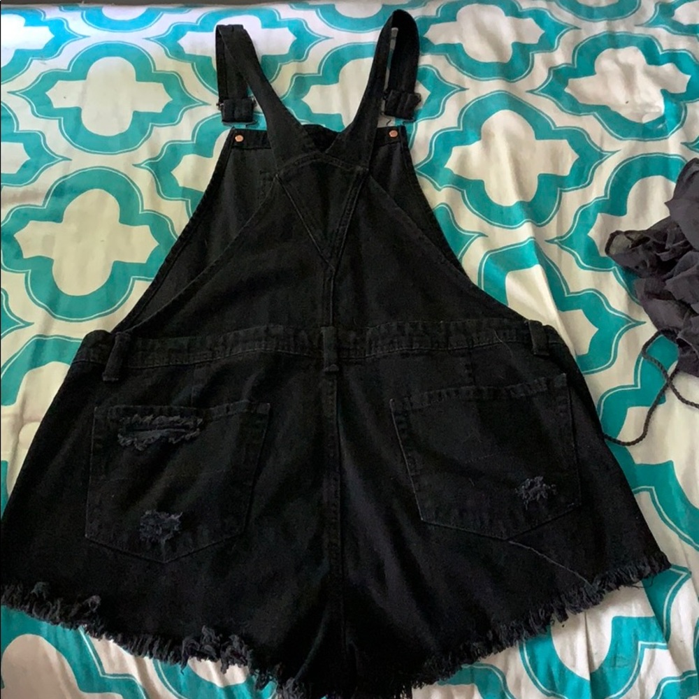 American Eagle Distressed Overall Shorts